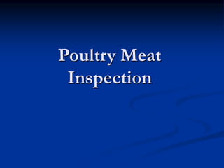 Poultry Meat
Inspection
 