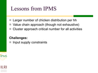 IPMS experience sharing workshop: Poultry group report