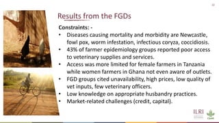 Improving animal health services to village poultry production systems in Ghana and Tanzania