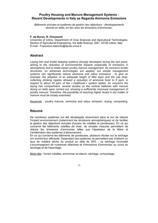 Poultry Housing And Manure Management Systems | PDF