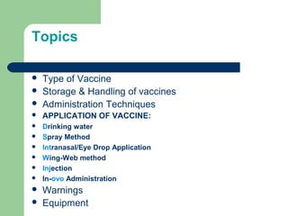 Poultry vaccine application & equipment | PPT