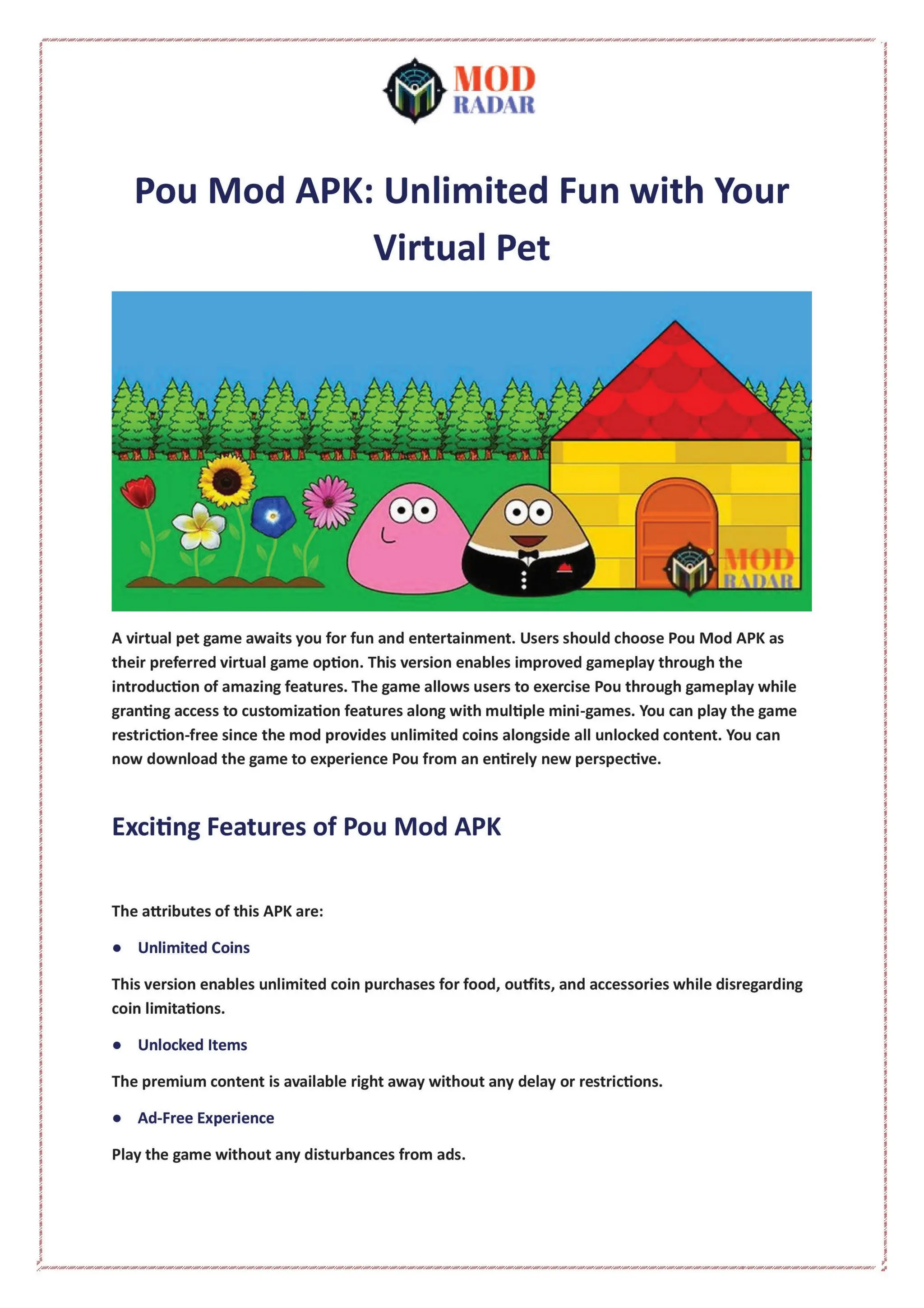 Pou Mod APK: Unlimited Fun with Your Virtual Pet