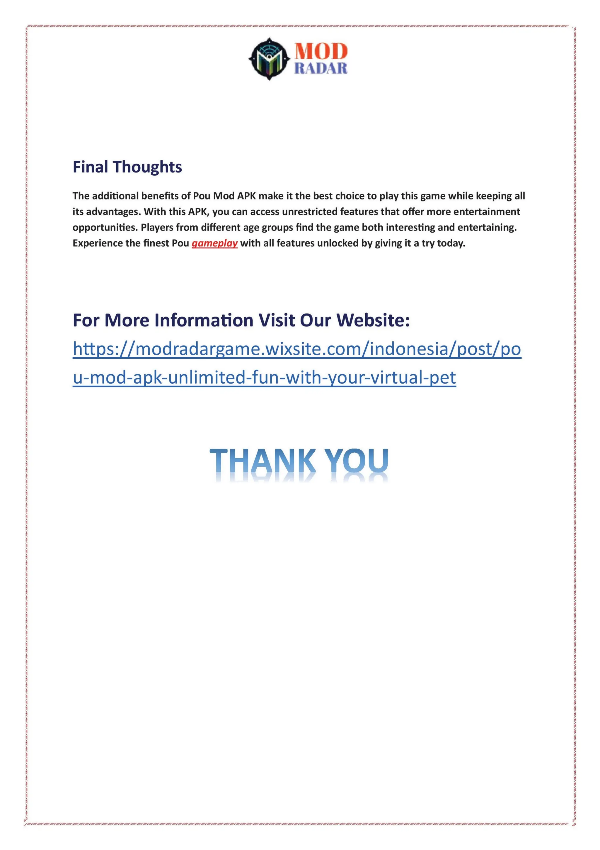 Pou Mod APK: Unlimited Fun with Your Virtual Pet