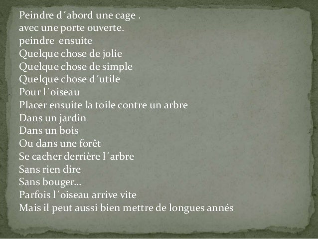 Pour Faire Le Portrait Dun Oiseau Jacques Prévert