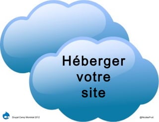 Héberger
                             votre
                              site
Drupal Camp Montréal 2012              @NicolasFruit
 
