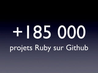 +185 000
projets Ruby sur Github
 