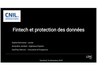 Workshop CNIL - Fintech et protection des données personnelles
