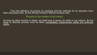 Poverty - its meaning, definitions, alleviation methods
