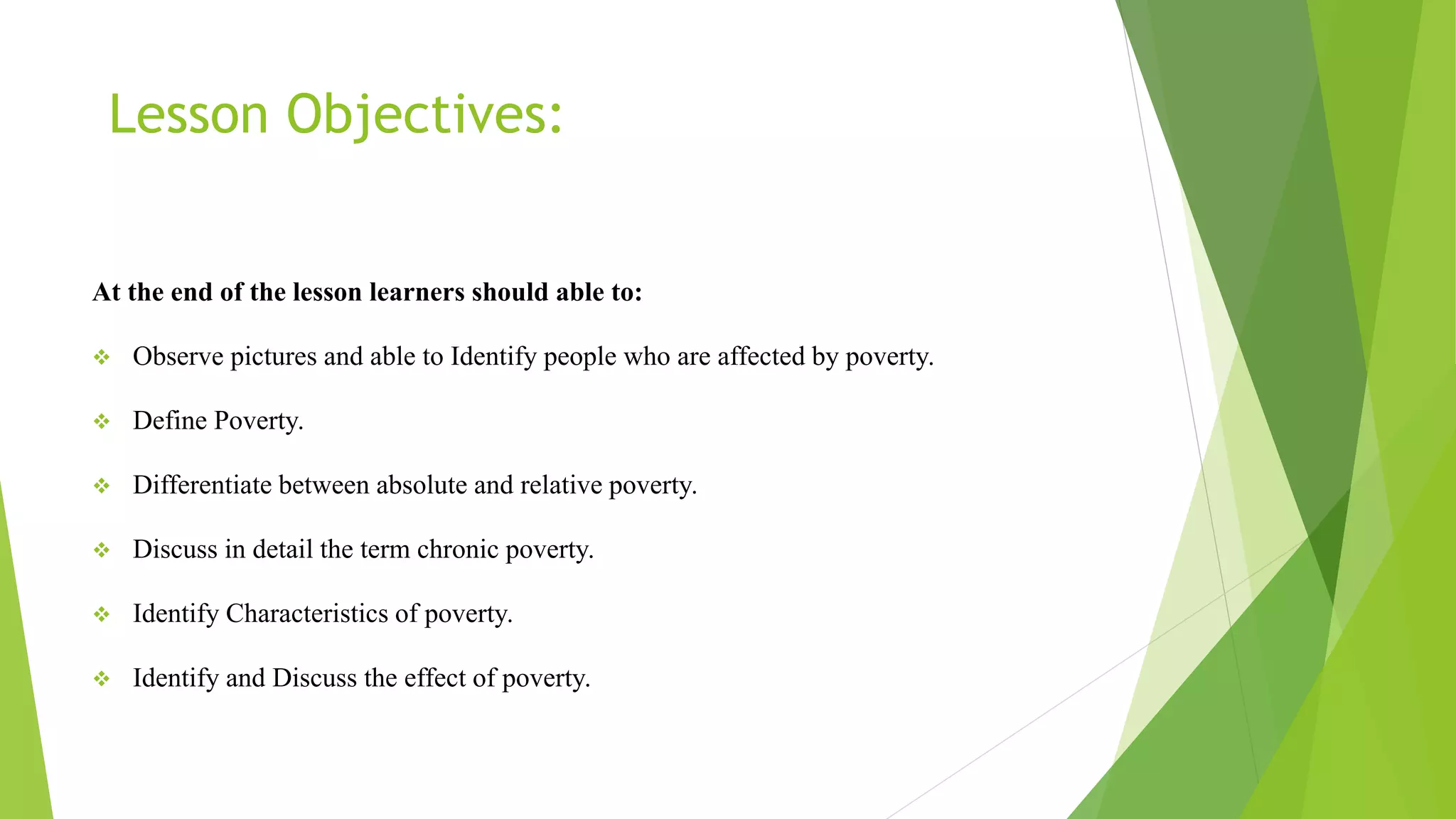 Economics Poverty Lesson | PPTX