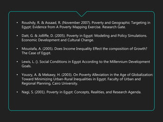 Poverty and Economic Inequality in Egypt | PPTX