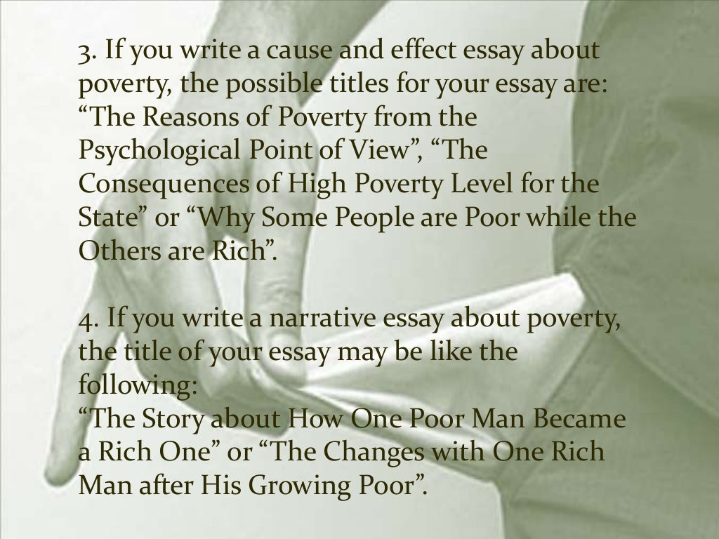 essay of the poverty