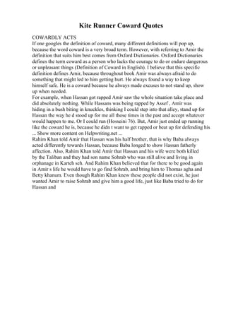 Coward Examples Poverty Essay | PDF
