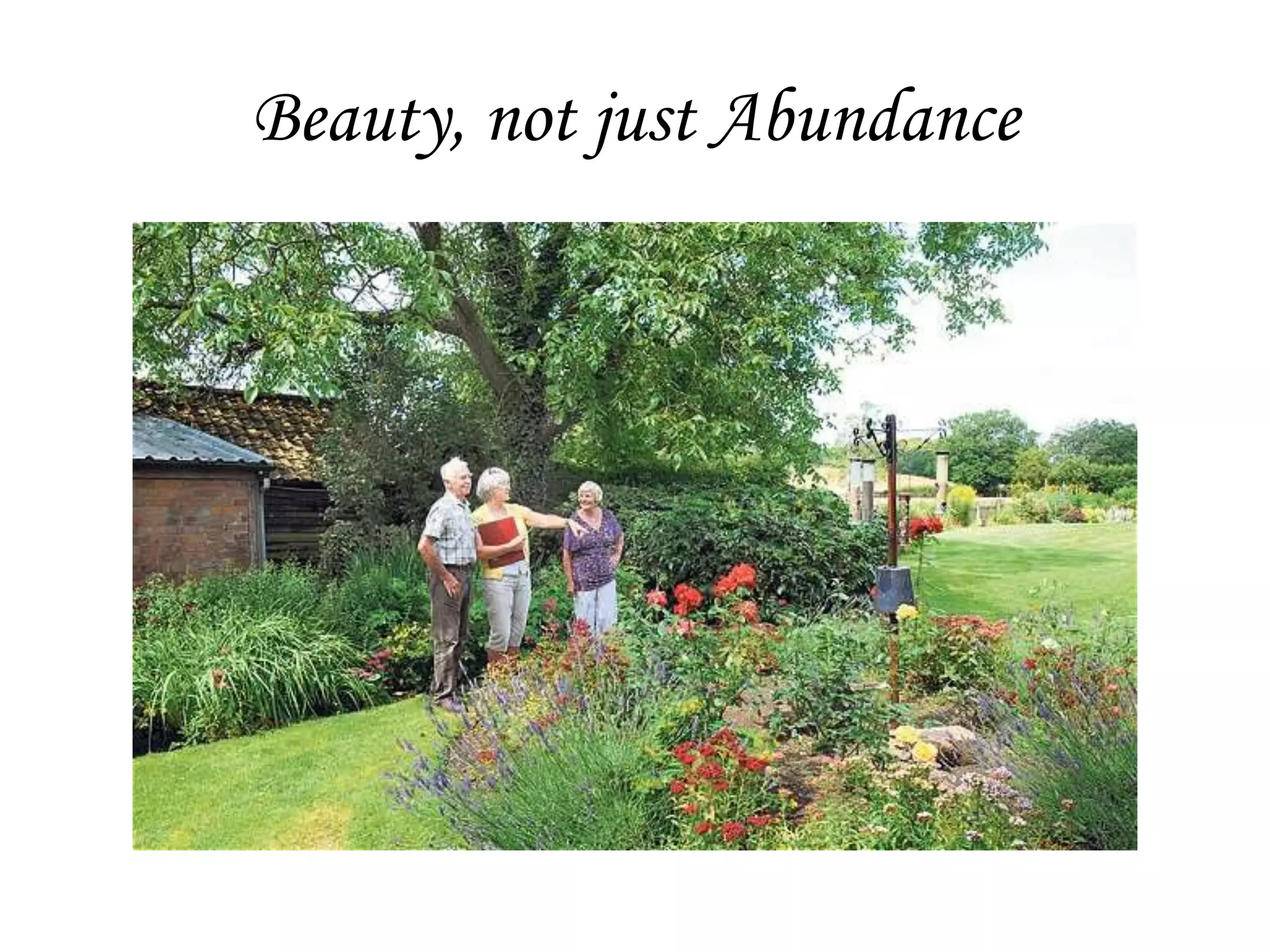 Beauty, not just Abundance
 