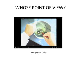 WHOSE POINT OF VIEW? First person view 
