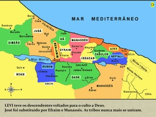 LEVI teve os descendentes voltados para o culto a Deus.
José foi substituído por Efraim e Manassés. As tribos nunca mais se uniram.
D
 