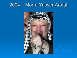 2004 – Morre Yasser Arafat 
