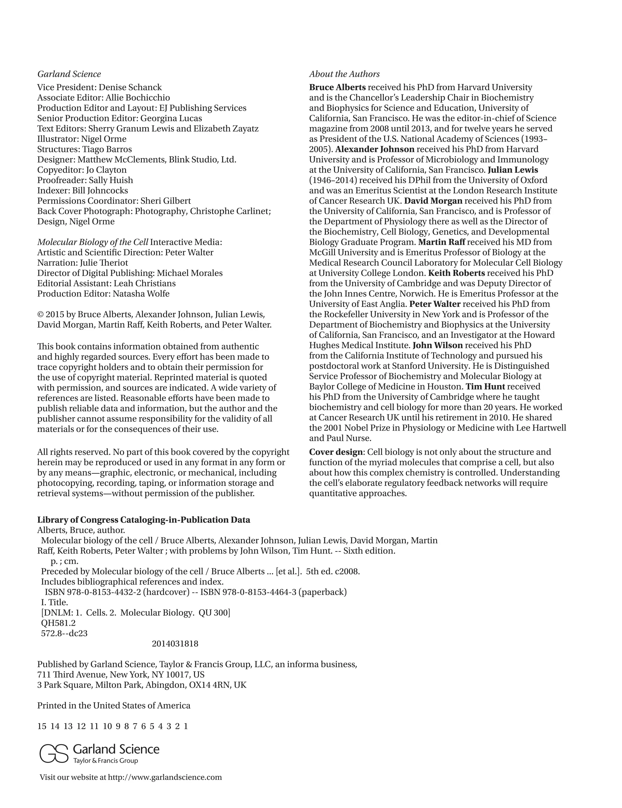 molecular biology of the cell