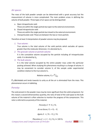 Compaction and compression of powder | PDF