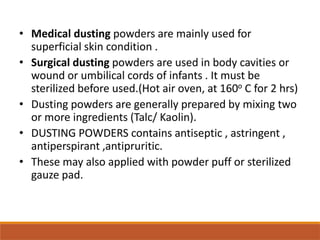 Powder Introduction Unit Powders Unit- II First Year B. Pharmcy | PPTX