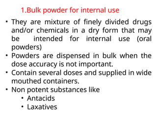 powder and granules for pharmacy students | PPTX