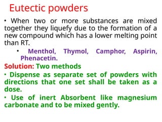 powder and granules for pharmacy students | PPTX