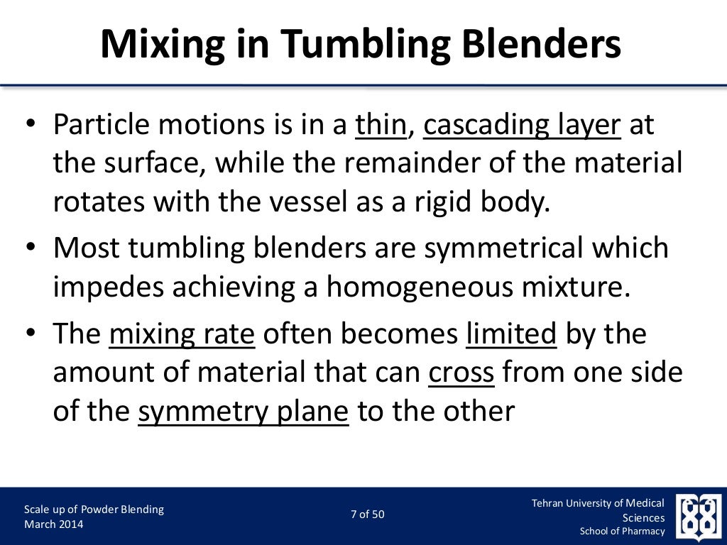 Powder blending scaleup