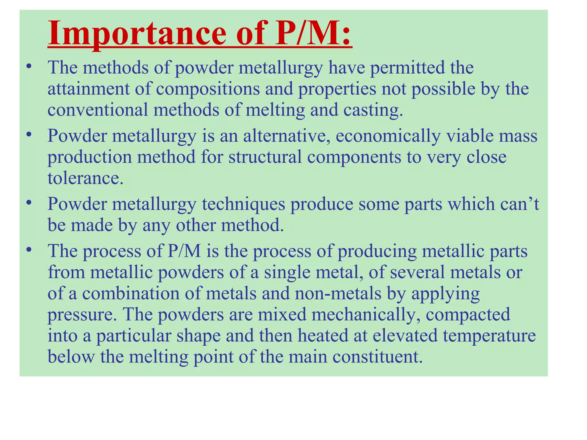 Introduction to Powder metallurgy | PPT
