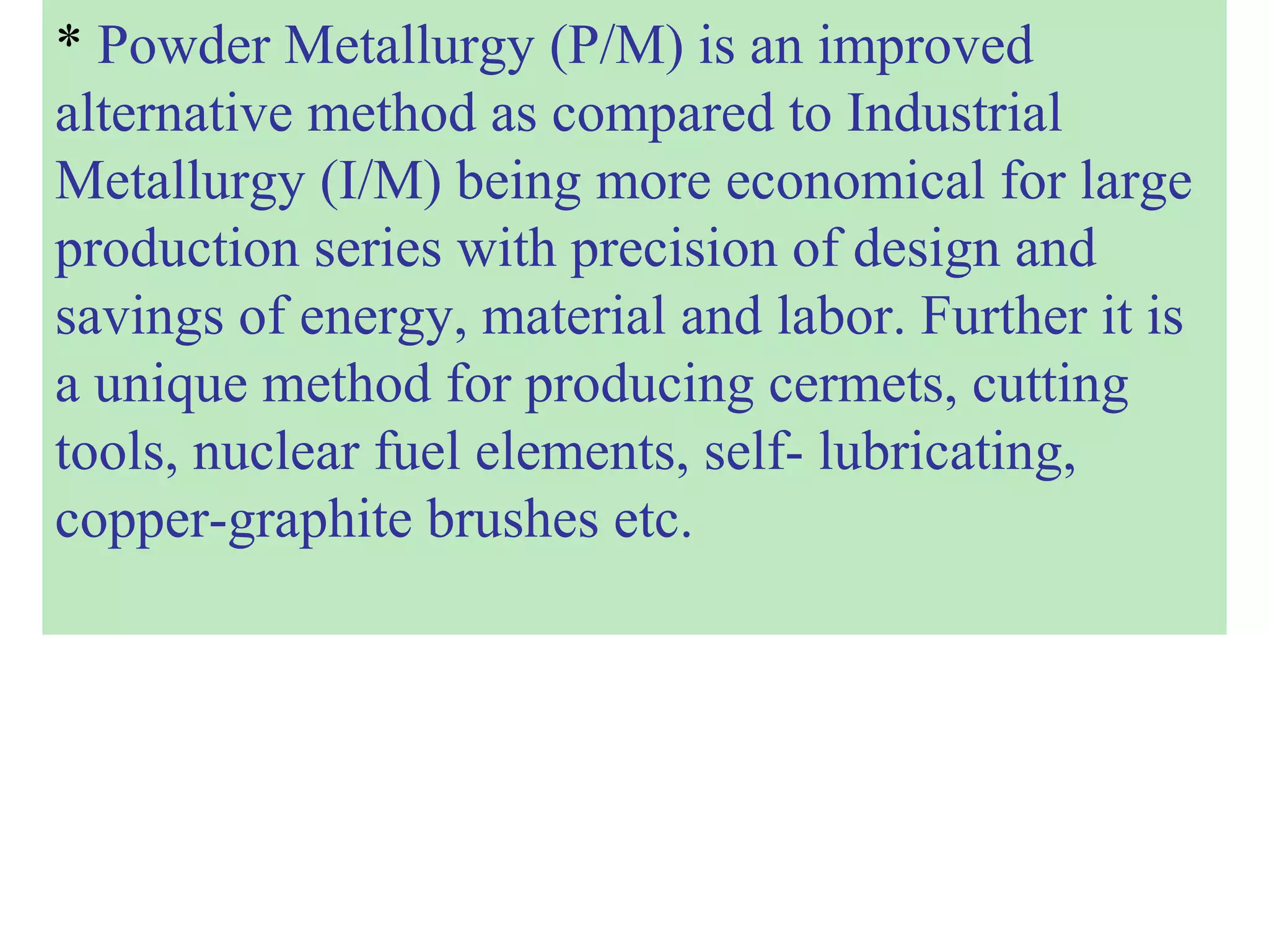 Introduction to Powder metallurgy | PPT