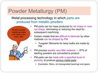 Introduction to powder metallurgy methods | PPTX