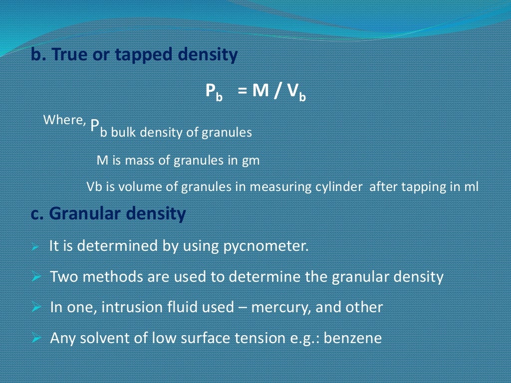 Quality control test for powders