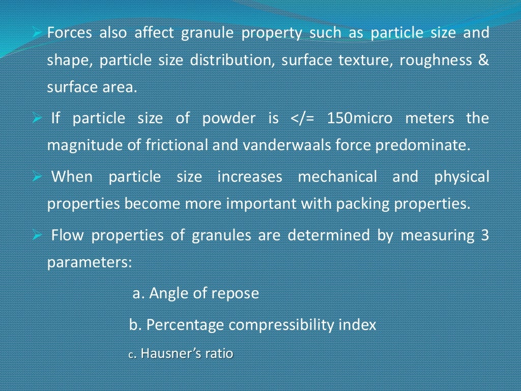 Quality control test for powders