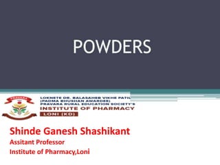 Shinde Ganesh Shashikant
Assitant Professor
Institute of Pharmacy,Loni
 