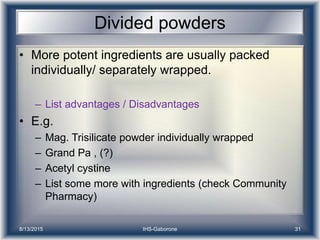 Formula Divider Powder Powders and granules | PPTX