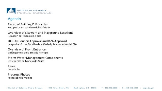 D i s t r i c t o f C o l u m b i a P u b l i c S c h o o l s | 1 2 0 0 F i r s t S t r e e t , N E | W a s h i n g t o n ...