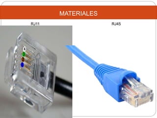 MATERIALES
RJ11 RJ45
 
