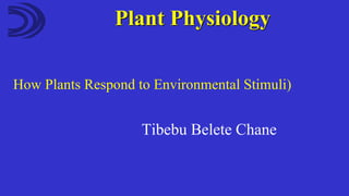 Tibebu Belete Chane
Plant Physiology
How Plants Respond to Environmental Stimuli)
 