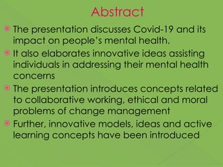 The impact of COVID-19 on Mental Health.pptx