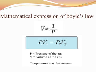 Mathematical expression of boyle’s law
 