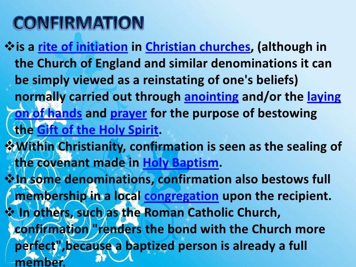 The Sacrament of Confirmation