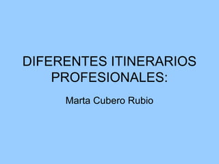 DIFERENTES ITINERARIOS PROFESIONALES: Marta Cubero Rubio 