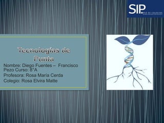 Nombre: Diego Fuentes – Francisco
Pezo Curso: 8°A
Profesora: Rosa María Cerda
Colegio: Rosa Elvira Matte
 