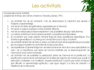 Les activitats 
