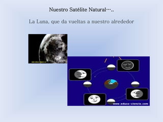 Nuestro Satélite Natural….. 
La Luna, que da vueltas a nuestro alrededor 
 