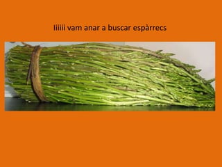 Iiiiii vam anar a buscar espàrrecs
 
