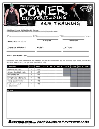 Power bodybuilding-12-week-logs | PDF