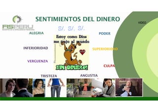 3
PODERALEGRIA
SENTIMIENTOS DEL DINERO
INFERIORIDAD SUPERIORIDAD
VERGUENZA
TRISTEZA
CULPA
ANGUSTIA
VIDEO
 