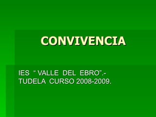 CONVIVENCIA IES  “ VALLE  DEL  EBRO”.- TUDELA  CURSO 2008-2009. 