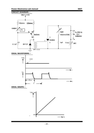 Power Electronics Lab manual            SSIT

CIRCUIT DIAGRAM: -




          R1




IDEAL WAVEFORMS: -




IDEAL GRAPH: -




                  `


                               - 29 -
 