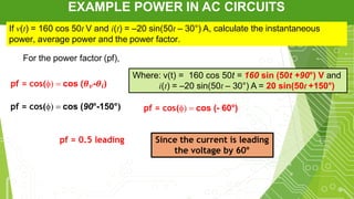 Comprehensive Analysis of Power and Power Factor in AC Circuits | PDF