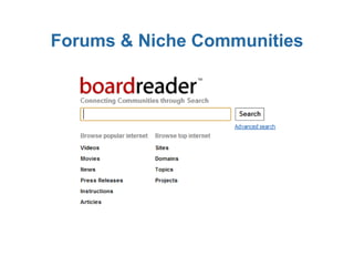 Forums & Niche Communities